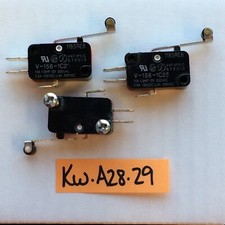 Lot of 3 V-156-1C25 Limit Micro Switch Long Straight Hinge Roller Momentary