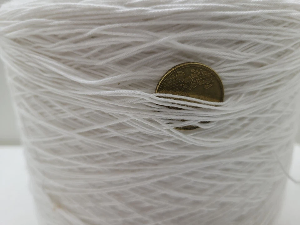 Wolle NaturGarn Stricken & häkeln|Kone 100% baumwolle  weiss 1kg reinweiss 4000m - Bild 4 von 4