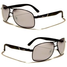 Designer Black Camouflage Temple Mens Rectangle Stylish Mirrored Lens Sunglasses