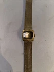 Vintage Timex Watch Women 22mm Gold Tone Rectangle Mesh Manual Wind Untested
