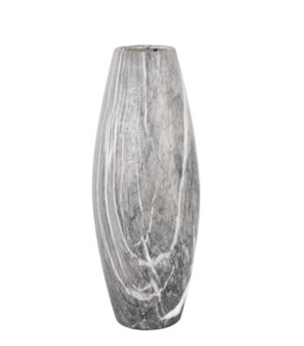 Modern and Sleek Design Grey Marble Effect Vase Ideal For Floral Arrangements.