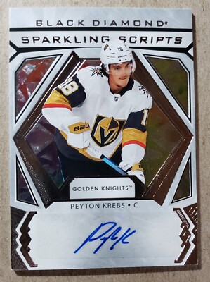 2020-21 Black Diamond Sparkling Scripts Peyton Krebs Auto RC Las Vegas ...