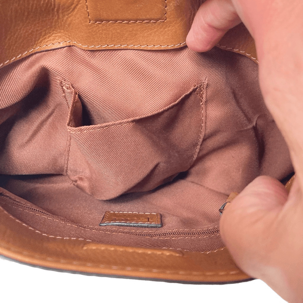 Fossil genuine leather diagonal patchwork magneti… - image 4