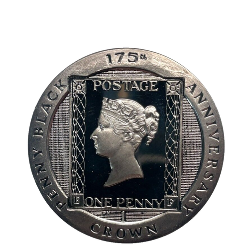 Isle of Man 2015 - 175th Anniversary Penny Black Stamp Cu-Ni PROOF 1 Crown Coin - Picture 3 of 14