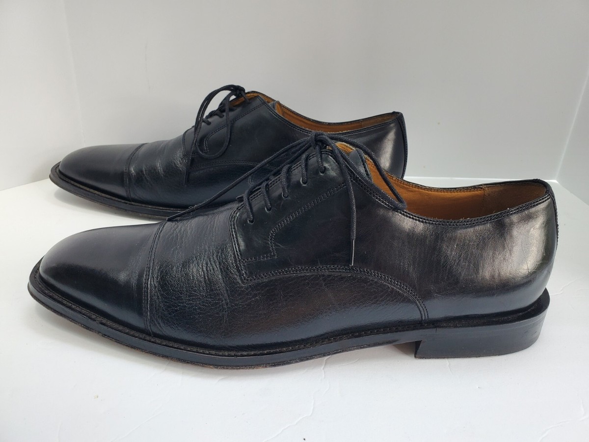 Johnston & Murphy Corbett Black Cap Toe Oxfords Shoes Men display picture 1