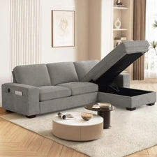 HONBAY L-Shaped Convertible Sectional Sofa Couch, Small Living Room Seating