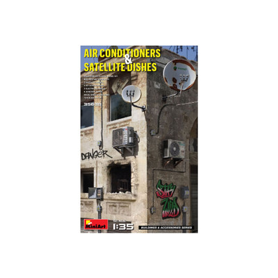 AIR CONDITIONED & SATELLITE DISHES KIT 1:35 Miniart Kit Diorami Modellino