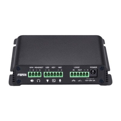 Fanvil SIP Gateway PA2 Adapter Supports POE Black Includes a door opening relay