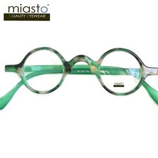 MIASTO SMALL MINI ROUND READING GLASSES PREMIUM SPRING HINGE 2.25 GREEN TAIWAN