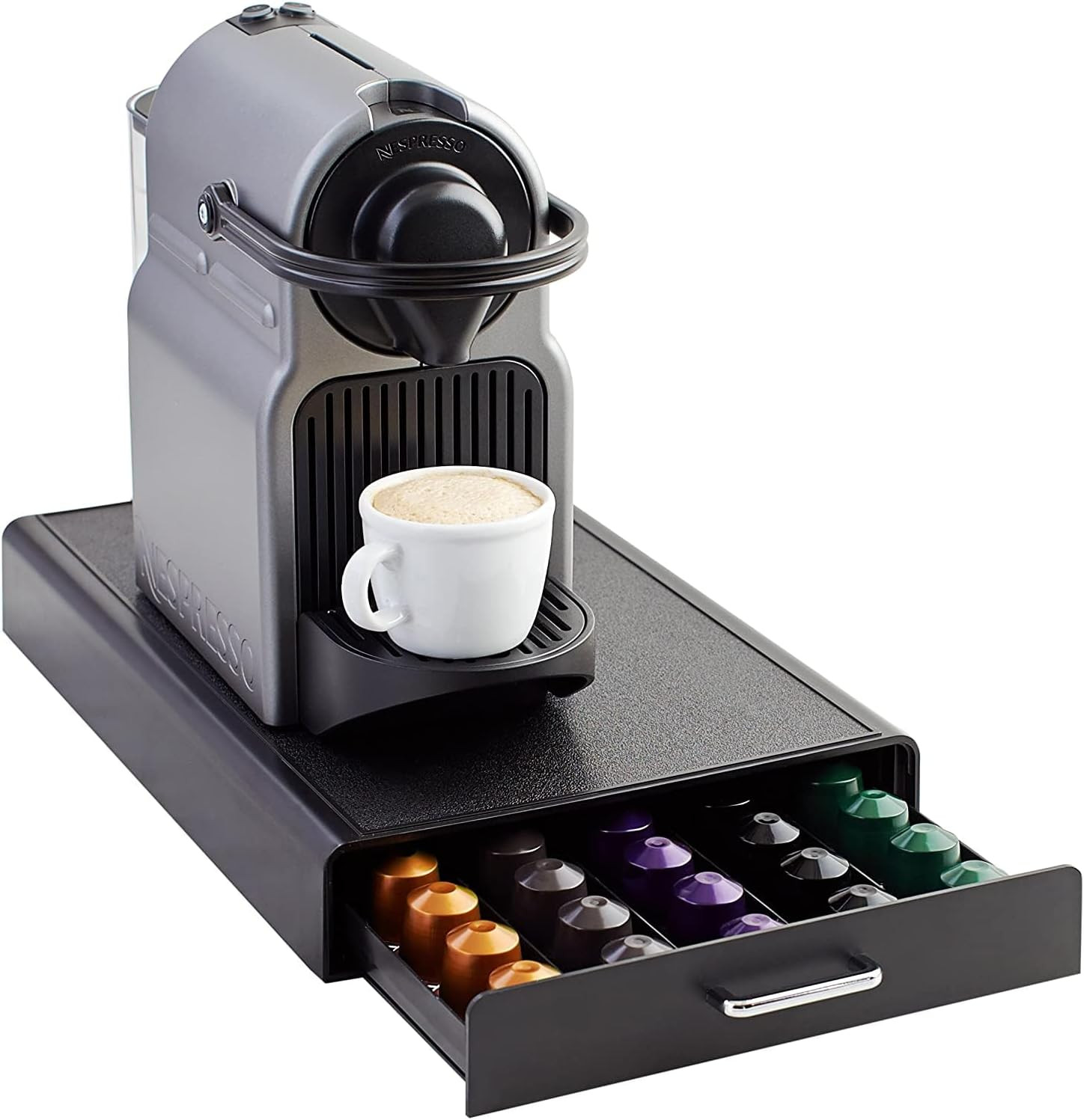 Rangement Nespresso Original Line avec tiroir de stockage pour 50 capsules de café noir
