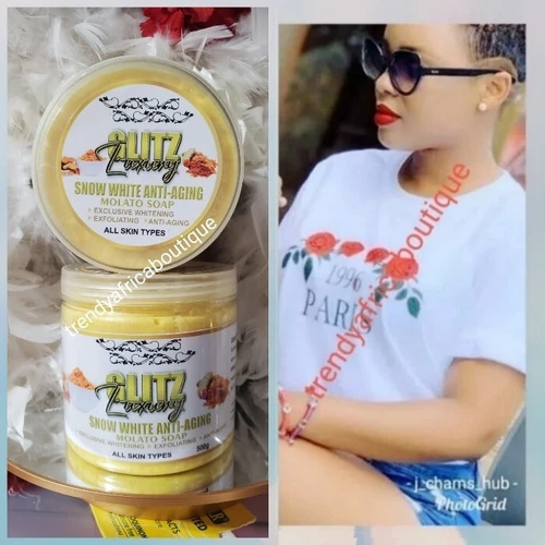 1Glitzluxury Snow WHITE Anti-aging MOLATO SOAP 500G X 1. ALL SKIN HAND MADE