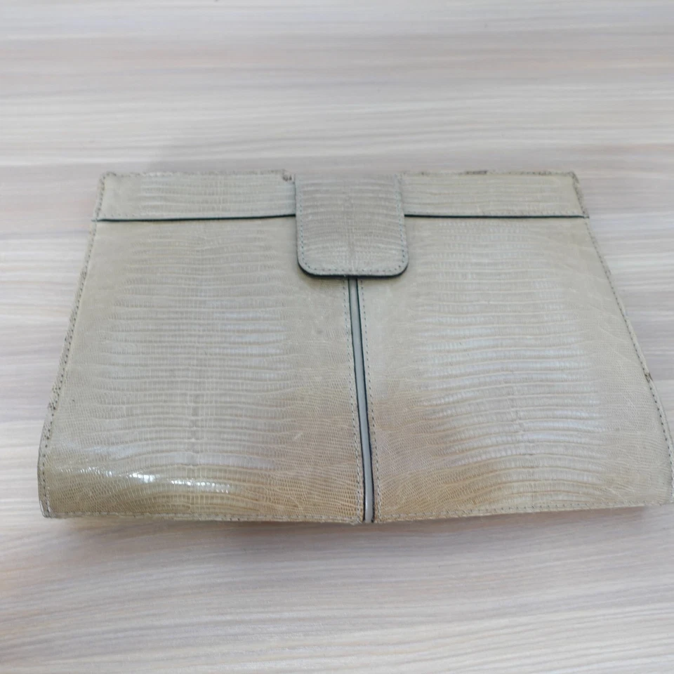 Bolso sin asas de cuero vintage Yves Saint Laurent Lagarto exótico YSL Cartera Sobre Foto 4 de 4