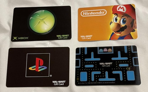 Lot of 4 GAMING Gift Card Collectibles XBox Play Station Mario Pacman NO CASH VA