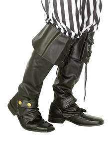 black leather look boots