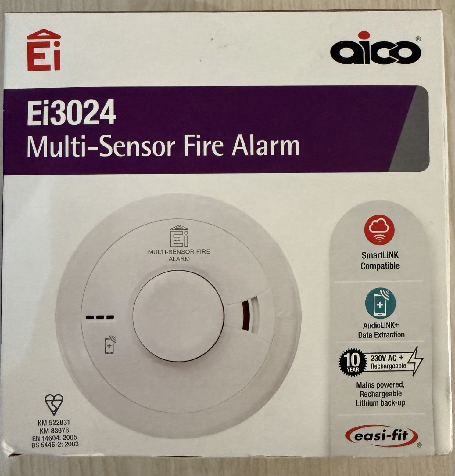 Aico EI3024 Multi-sensor Fire Alarm Detector / Jun 2034