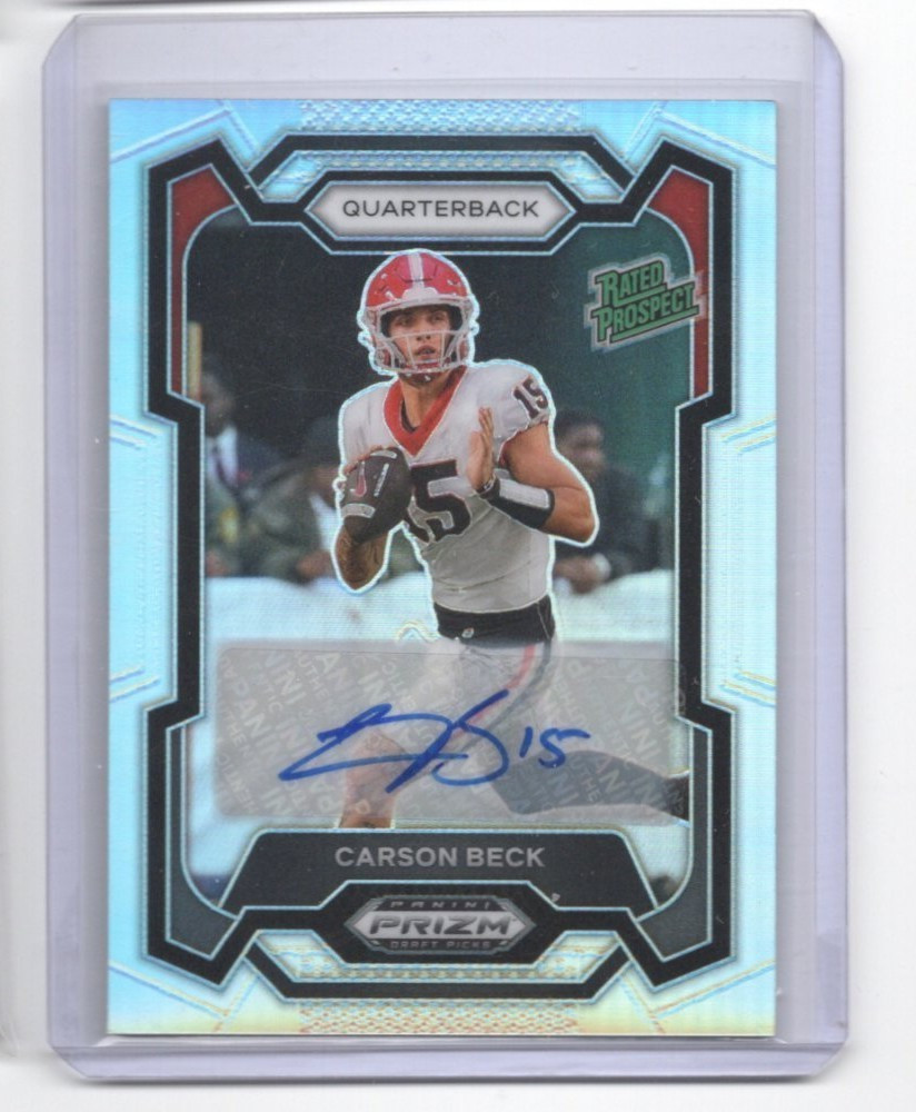 Carson Beck 2024 Panini Prizm Draft Picks Rated Prospect Auto Silver Prizm SP