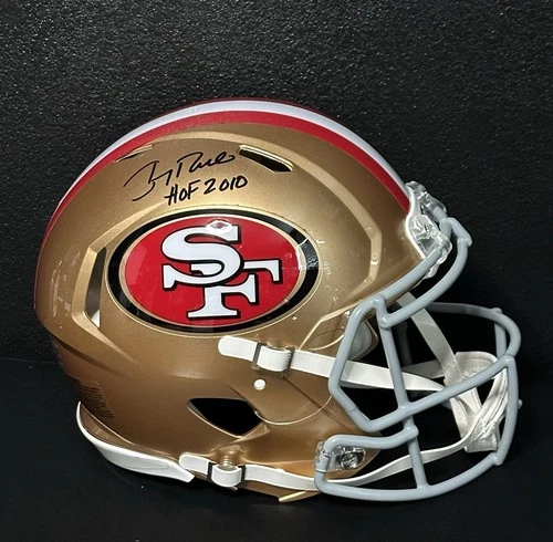 Jerry Rice Signed 49ers Full Size Authentic Helmet Insc “HOF 2010”  Fanatics
