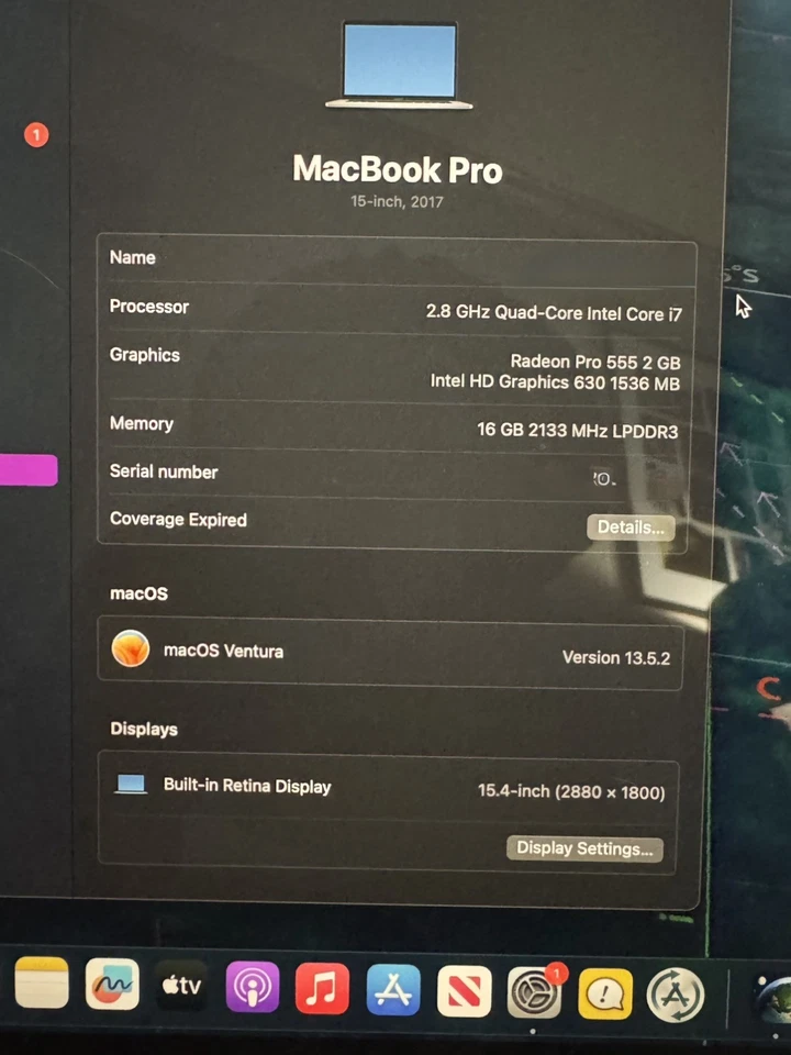 15 英寸 Apple MacBook Pro - 3.8Ghz Turbo i7 16GB 256GB 固态硬盘触控条   — 第 4/4 张图片
