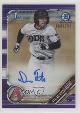 2019 Bowman Draft Chrome Pick Purple Refractor 66/250 Dominic Fletcher Auto 4n0