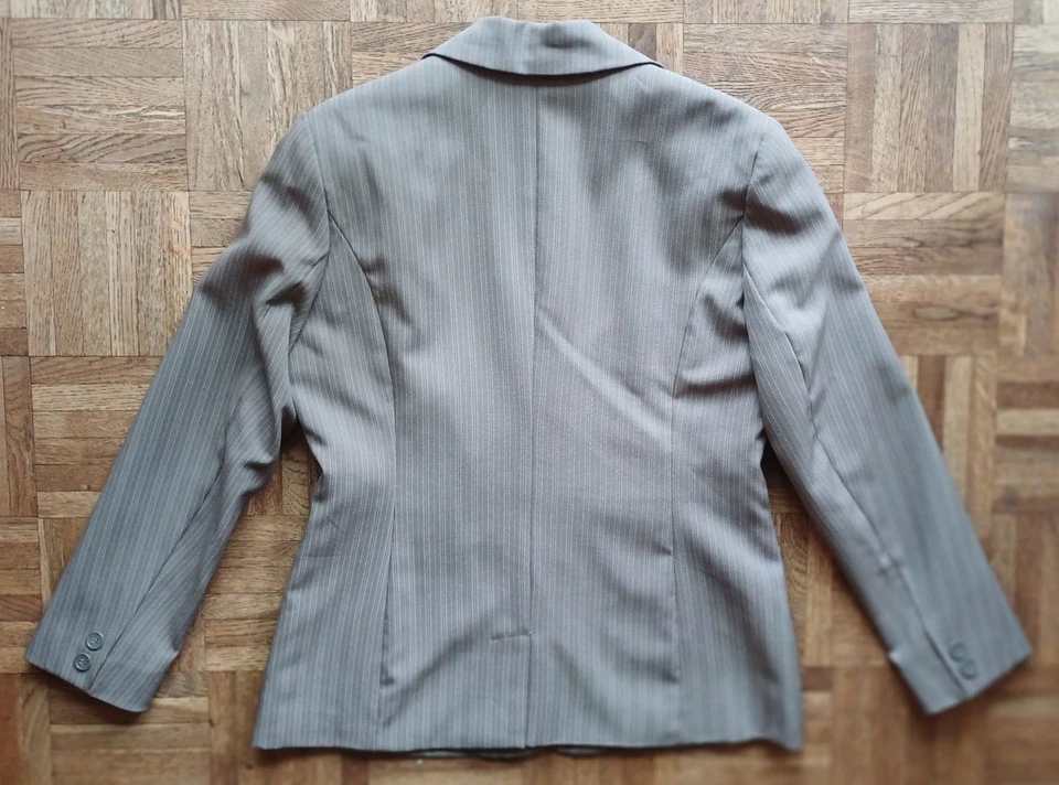 2-teiliges Set: Weste + Blazer, Gr. 20 (= Kurzgröße zu 40), Nadelstreifen, grau - Bild 2 von 4