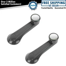 Window Crank Lever Handle Gray & Chrome Pair Set for 84-00 Honda Civic NEW