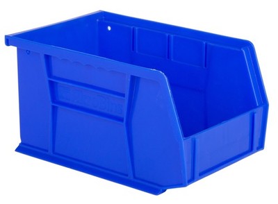 Hudson Exchange 9-1/2'' x 6'' x 5'' Plastic Stackable Storage Bin 1 Pack, Blue 