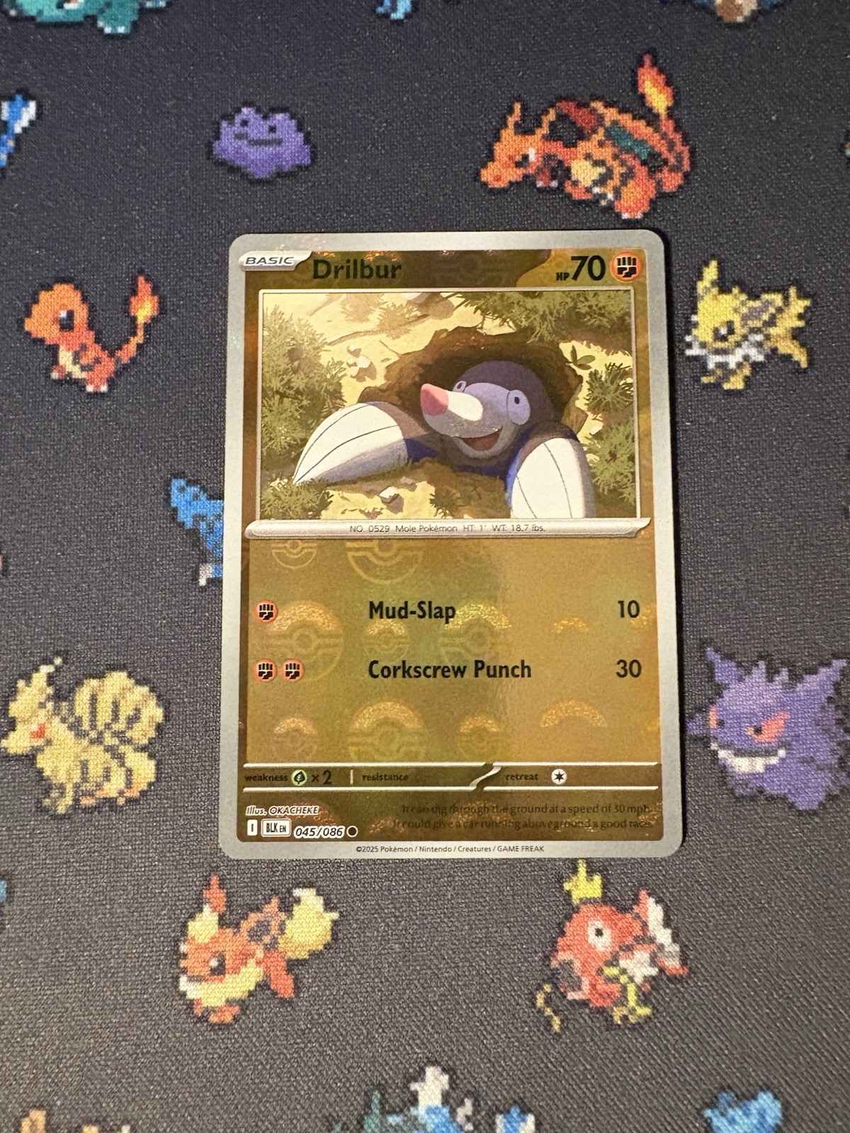 Pokémon Card Drilbur 045/086 Pokeball Reverse Holo Black Bolt - (NM)