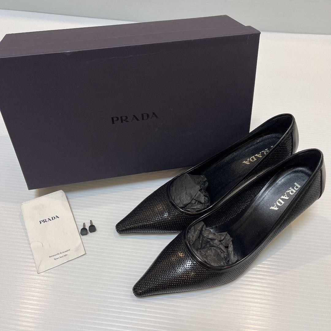Rare PRADA Black High Heels Pumps Size EU36.5/US6.5  Excellent Condition thumbnail 6