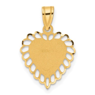 14k Gelbgold polierter Rand Herz Anhänger C1010