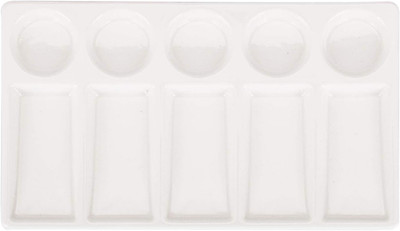 10 Wells White Rectangle Ceramic Artist Paint Palette,Porcelain Watercolor Palet