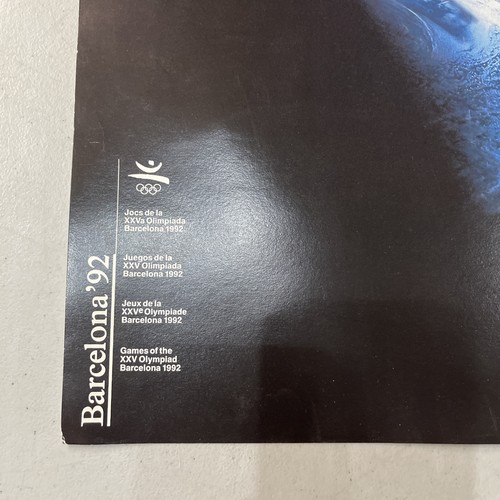Poster Telefonica Olimpiadi di Barcellona 1992 Vintage Biathlon 17" x 12" RARO - Foto 4 di 6