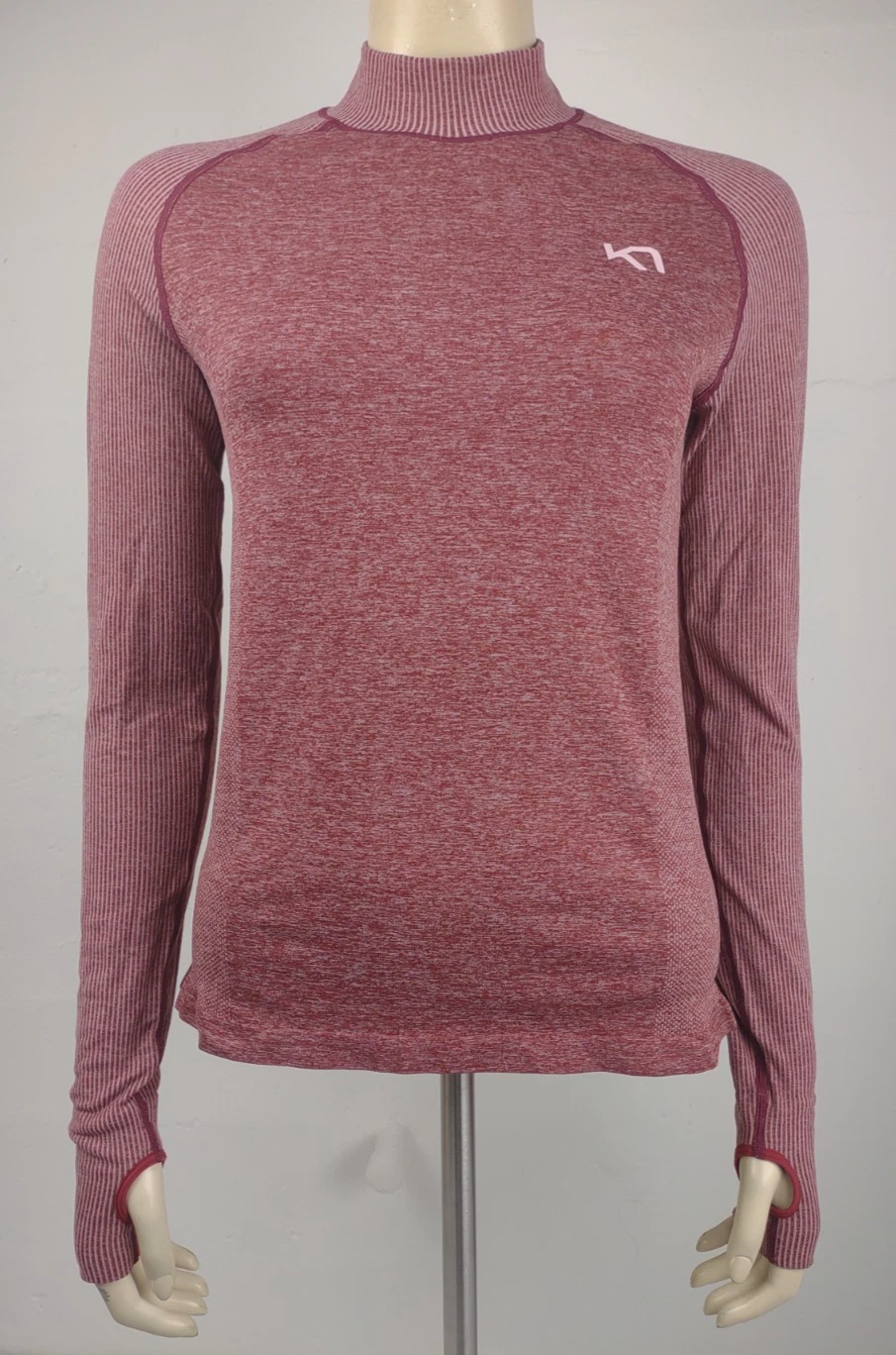 Kari Traa dark red burgundy lightweight long sleeve base layer top womens Medium