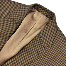 Joseph A. Bank Men's Wool Tweed 2-Button Blazer Houndstooth Brown   42 L
