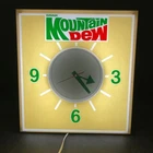 80s Mountain Dew Promo Fluorescent Lighted Clock Great Condition See Description