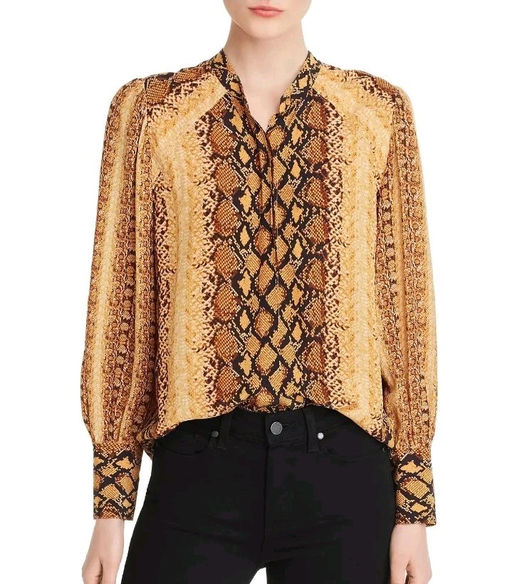 Joie Long Sleeve Animal Print Blouse Size S - image 1