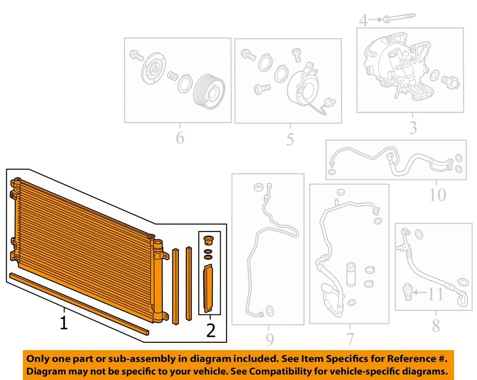AC Condenser Turbo Fits 16-21 CIVIC 2064494 - Image 3 of 4