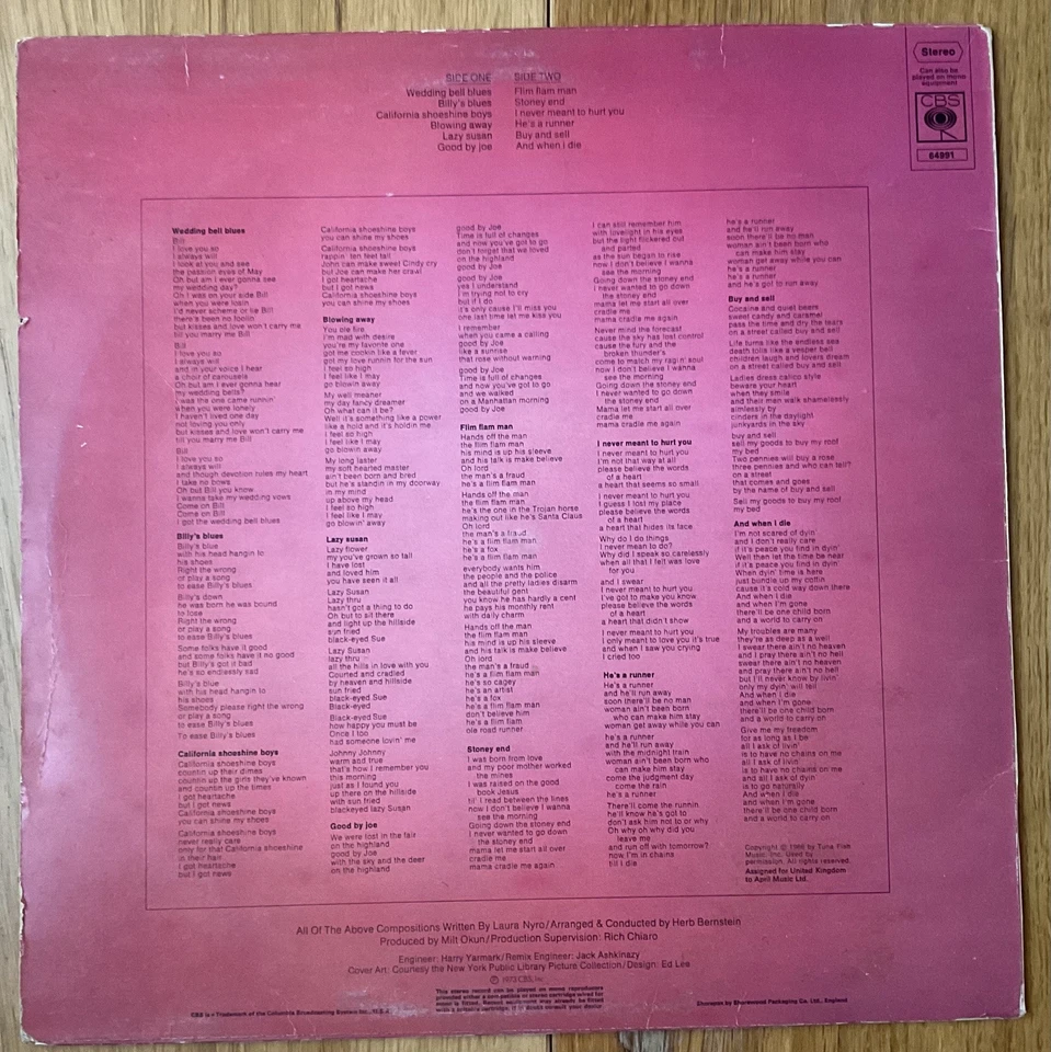 Laura Nyro - The First Songs 1973 UK Vinyl LP Reissue CBS Orange Labels  - Image 3 of 4