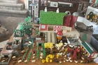 Vintage Marx Happi Time Tin Barn, with Out Buildings and Over 100 Accys.