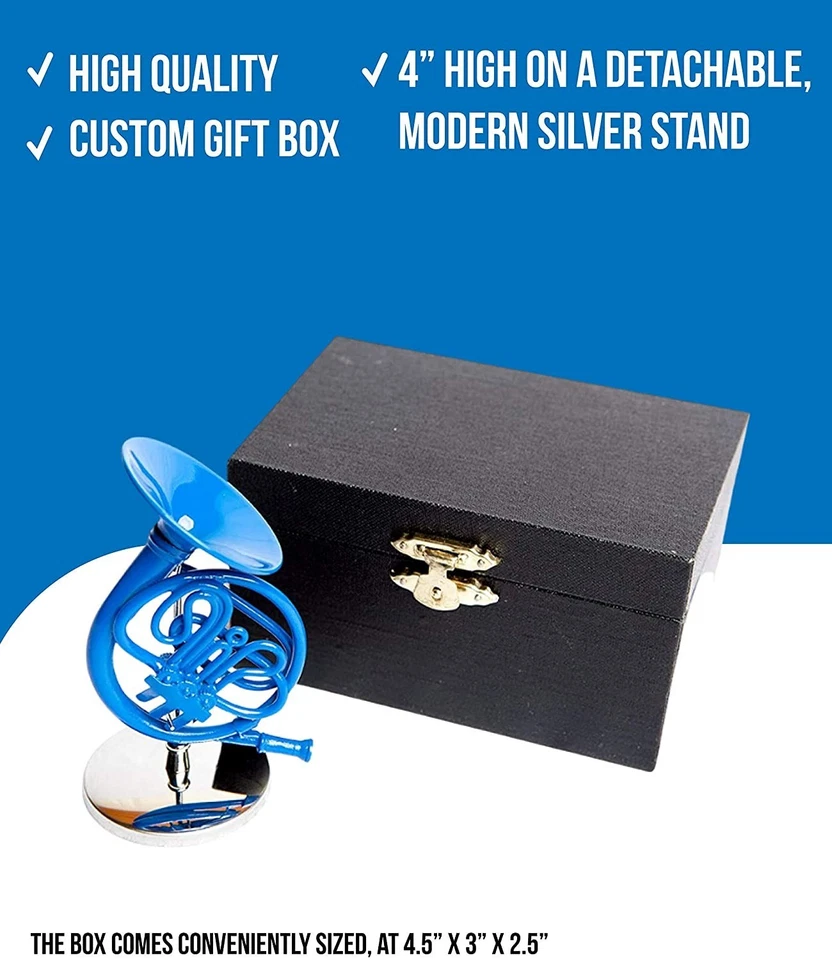 Cuerno francés azul decorativo con estuche inspirado en cómo conocí a vuestra madre Foto 2 de 4