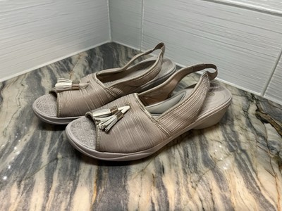 BZees Shoes Women's 8 Mirage Washable Slingback Wedges Comfort Travel Summer