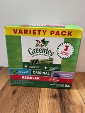 Greenies Dental Dog Treats Variety Pack, Regular, 25-50 Lb Dogs, 3 Bags 36 Count