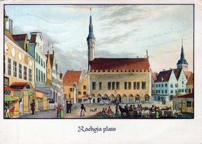 Estonia Tallinn Eesti Raekoja Plats Vanalinn Turg Ja Hooned Postitatud #PBE631