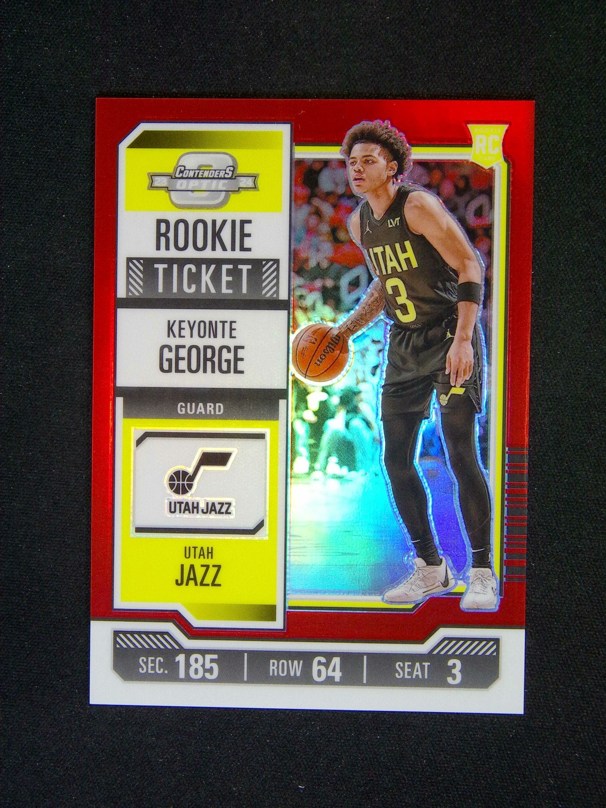 2023-24 Panini Contenders Optic Keyonte George #5 RC Rookie Ticket Red