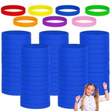 100PCS Silicone Wristbands for Kids Teens, Kids Blank Silicone Wristbands Ela...