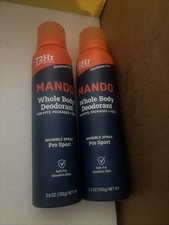 Mando Whole Body Deodorant for Men Invisible Spray Pro sport Lot Of 2