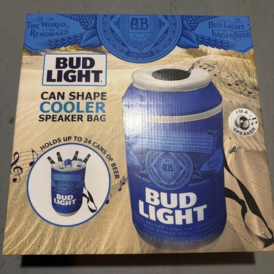 Bud Light Bluetooth Can Shape Cooler Speaker Bag Blue, Holds 24 Cans