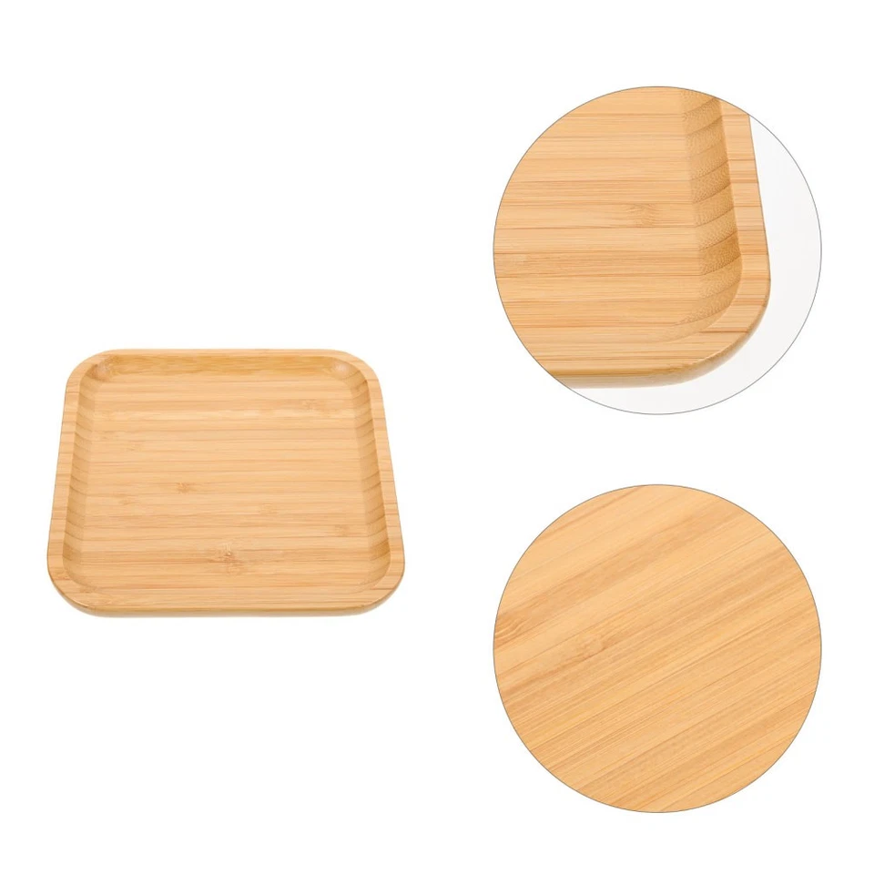  Reusable Bamboo Tray Fruit for Home Trays Serving Food Organizer