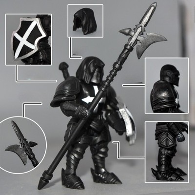Mega Bloks Construx Handmade DIY Black The Crusaders Building Block Figure Model