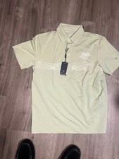 NWT Golf Shirts for Men Dry Fit Performance Chest Print Color Block Moisture Wic