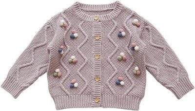 Baby Kids Knitted Cardigan Sweater Crochet Crewneck Button Soft Tops Cardigan